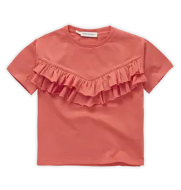 Sproet & Sprout T-shirt Ruffle | Coral