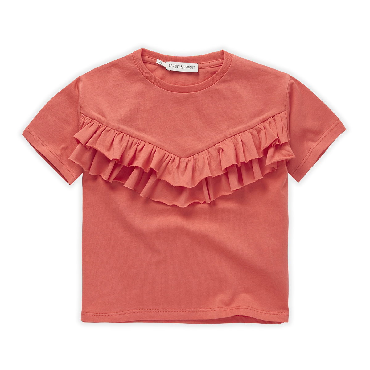 Sproet & Sprout T-shirt Ruffle | Coral