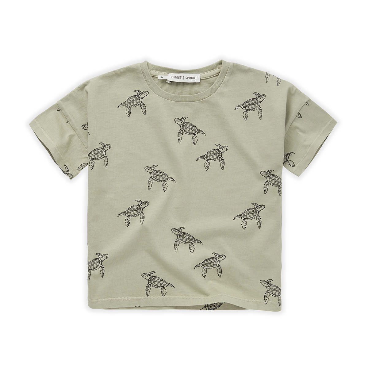 Sproet & Sprout T-shirt Wide Turtle Print | Aloe Vera