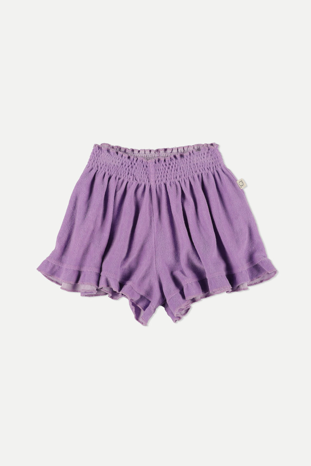 My Little Cozmo Organic Solid Toweling Ruffle Shorts | Purple