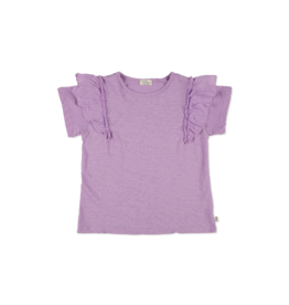 My Little Cozmo Organic Light Ruffle T-shirt | Slub-Purple