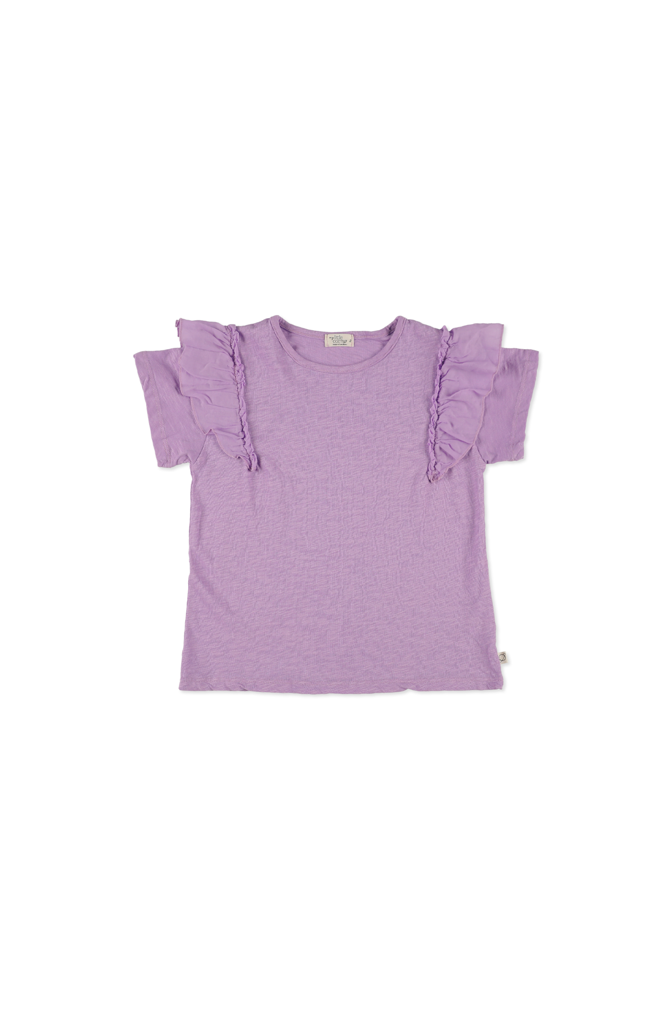 My Little Cozmo Organic Light Ruffle  T-shirt | Slub-Purple