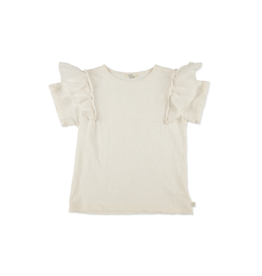 My Little Cozmo Organic Light Ruffle T-shirt | Slub-Ivory