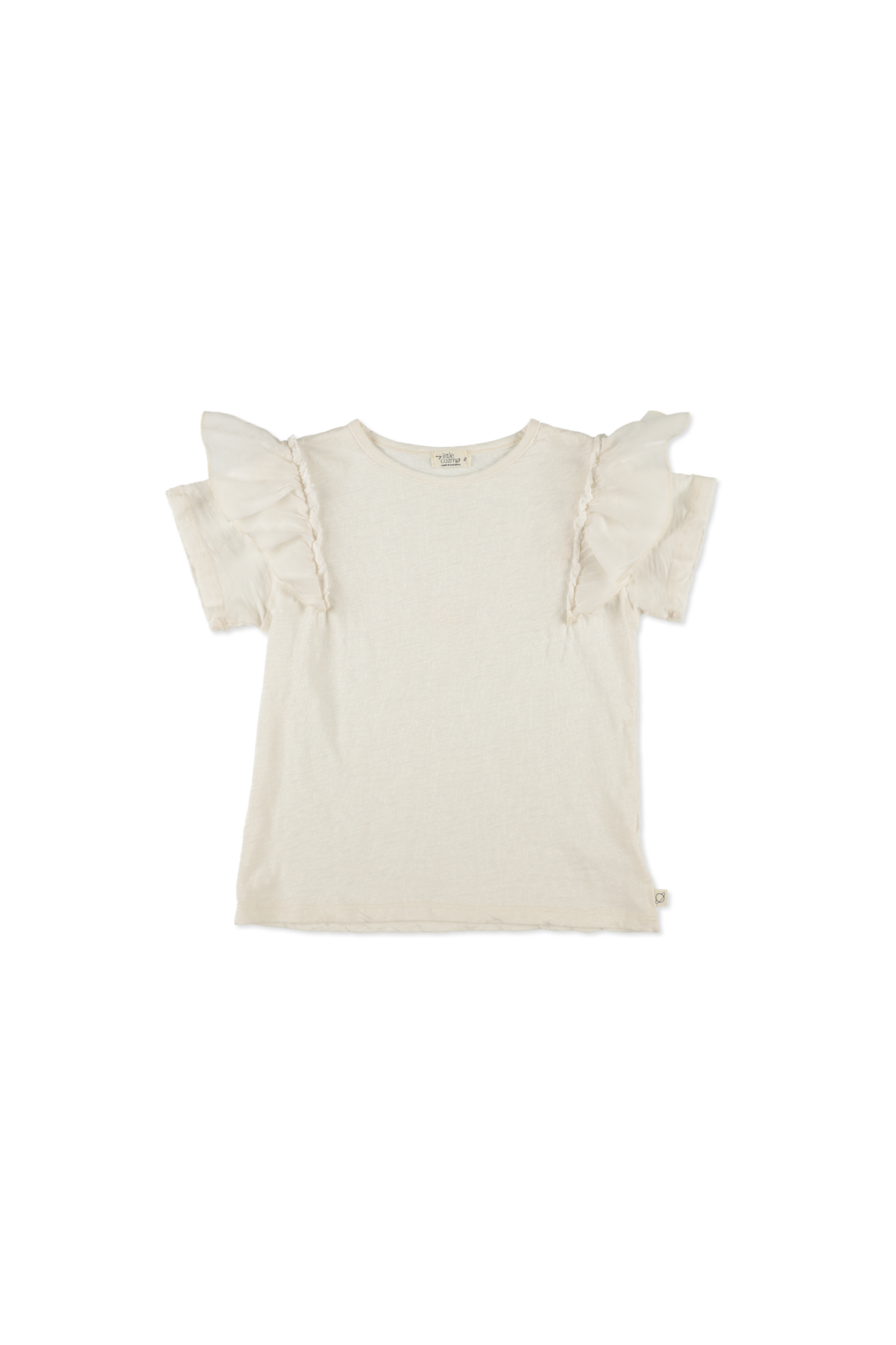 My Little Cozmo Organic Light Ruffle T-shirt | Slub-Ivory