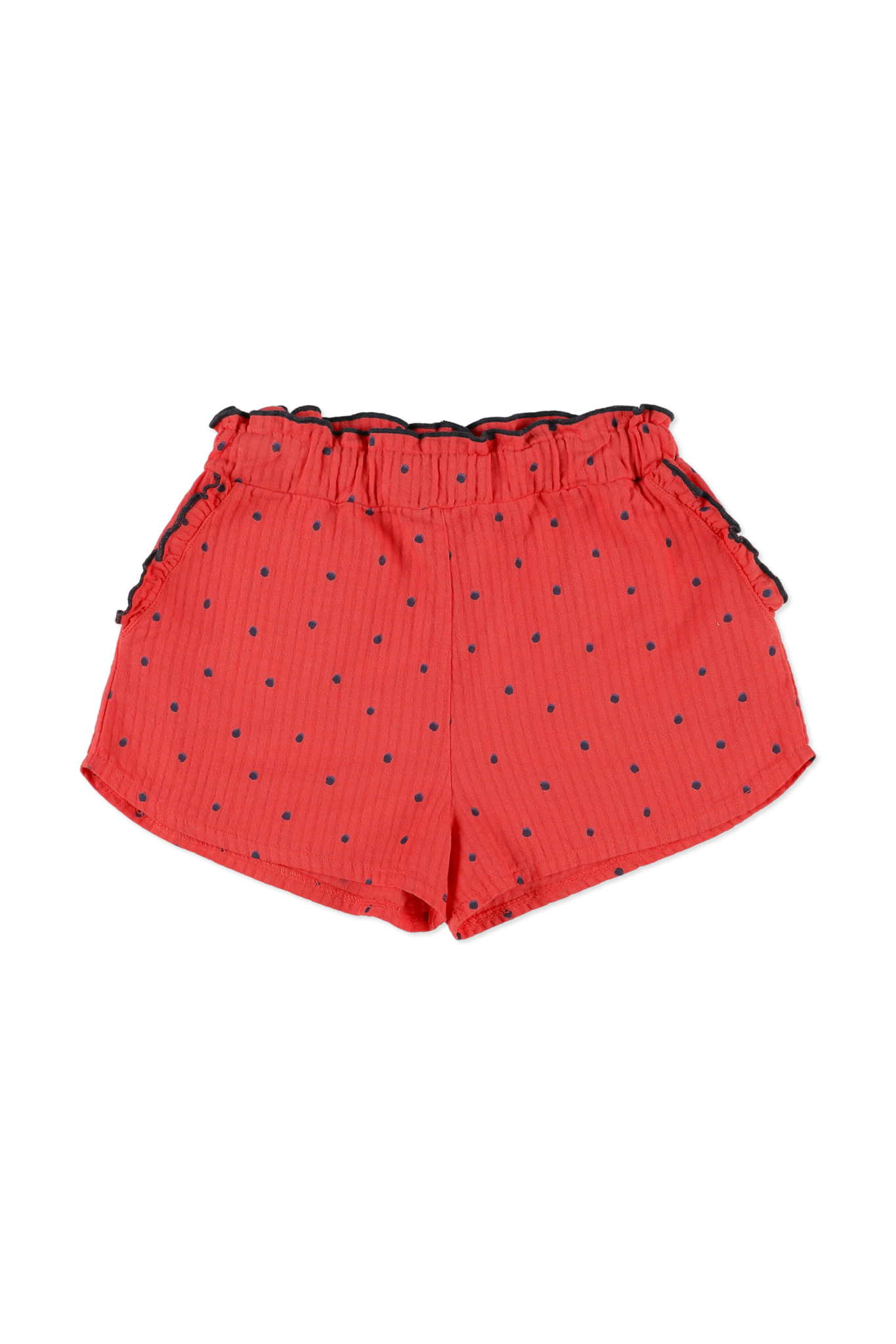 My Little Cozmo Organic Polka Dots Muslin Shorts | Pink Ruby