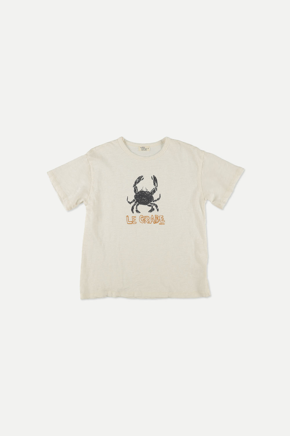 My Little Cozmo Organic Light Slub Print Crabe T-shirt | Ivory