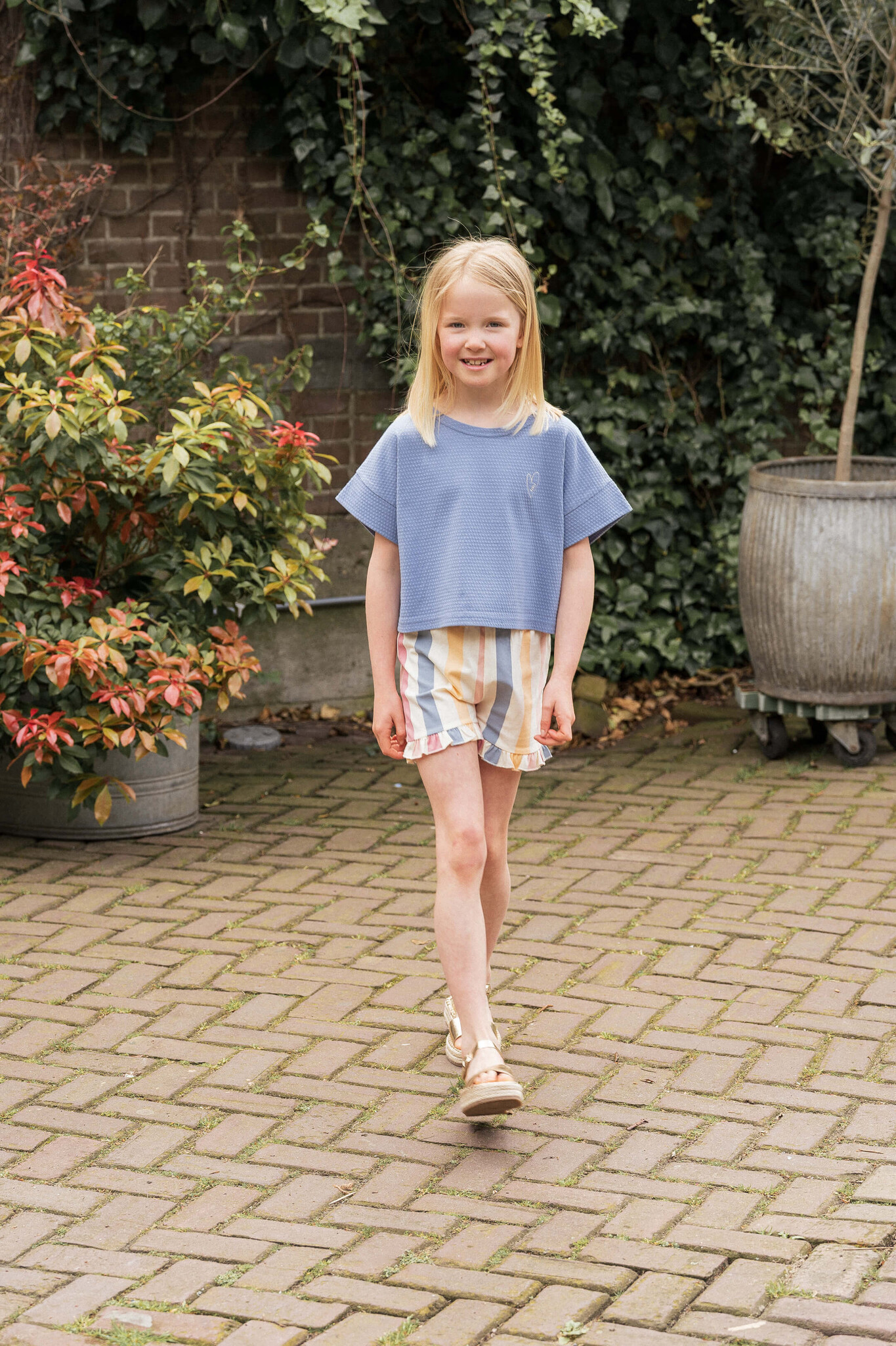 House of Jamie Ruffled shorts | Rainbow Stripes