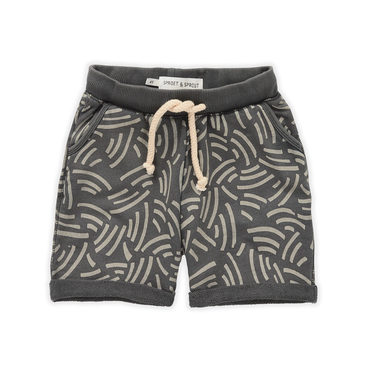 Sproet & Sprout Sweat short Waves print | Asphalt