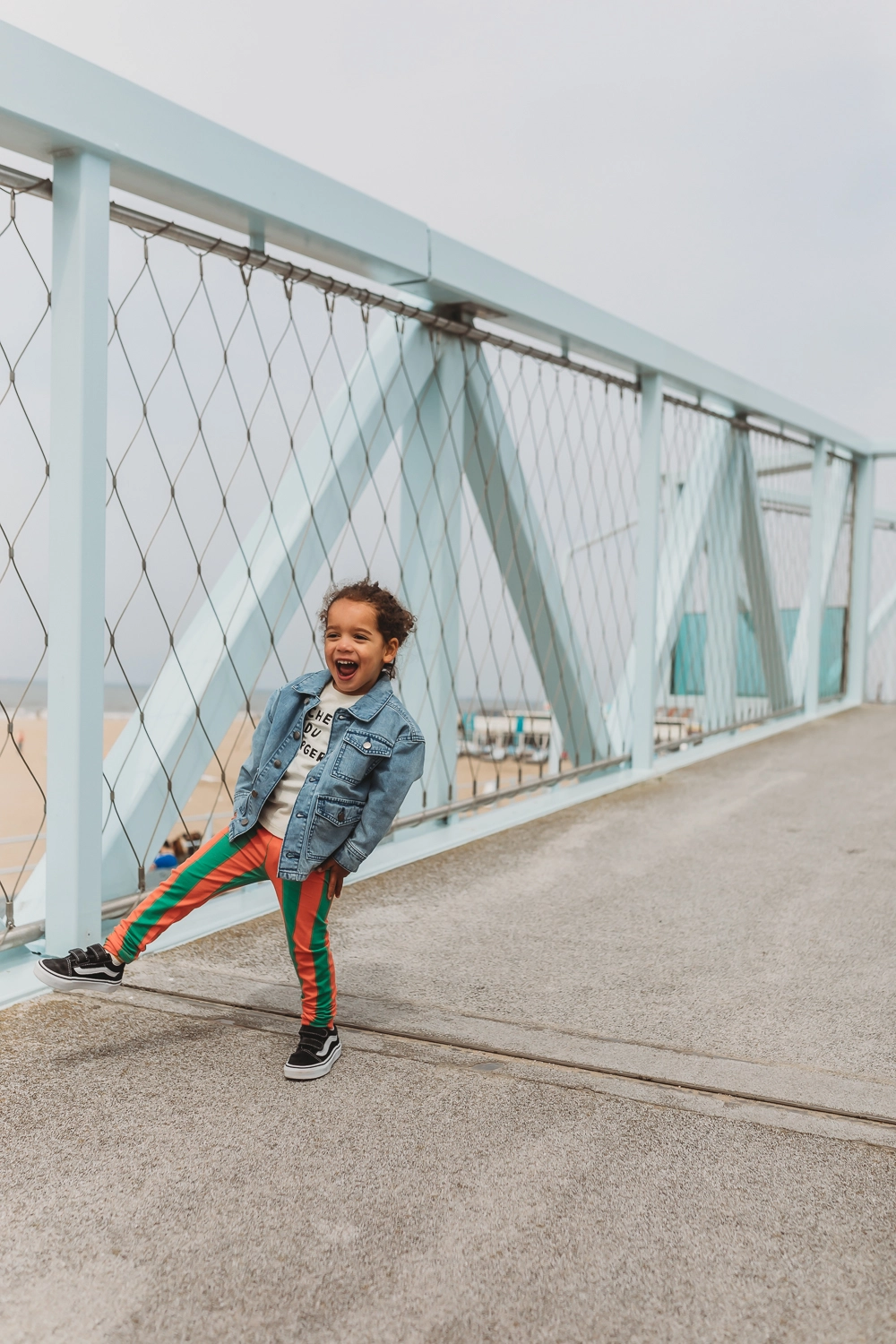 Sproet & Sprout Legging Block Stripe Print | Coral