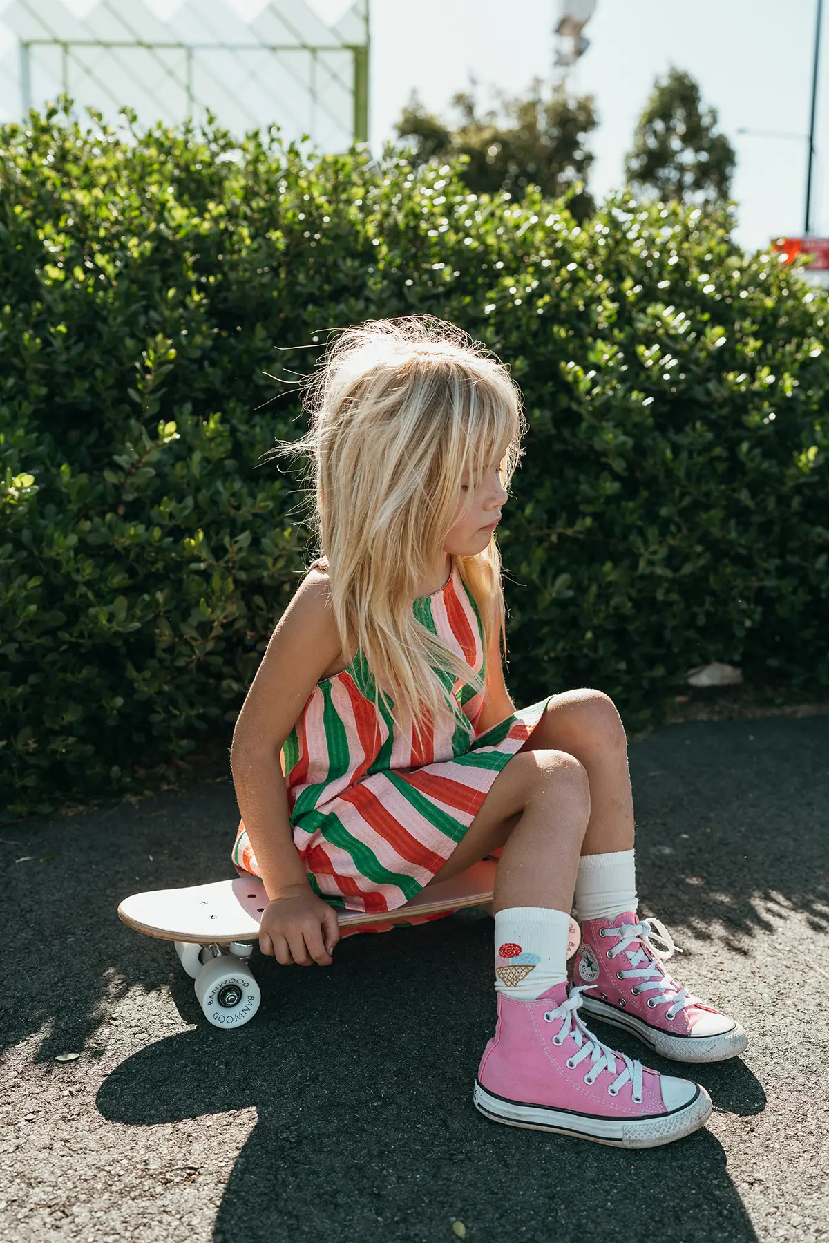 Sproet & Sprout Dress loose stripe | Coral