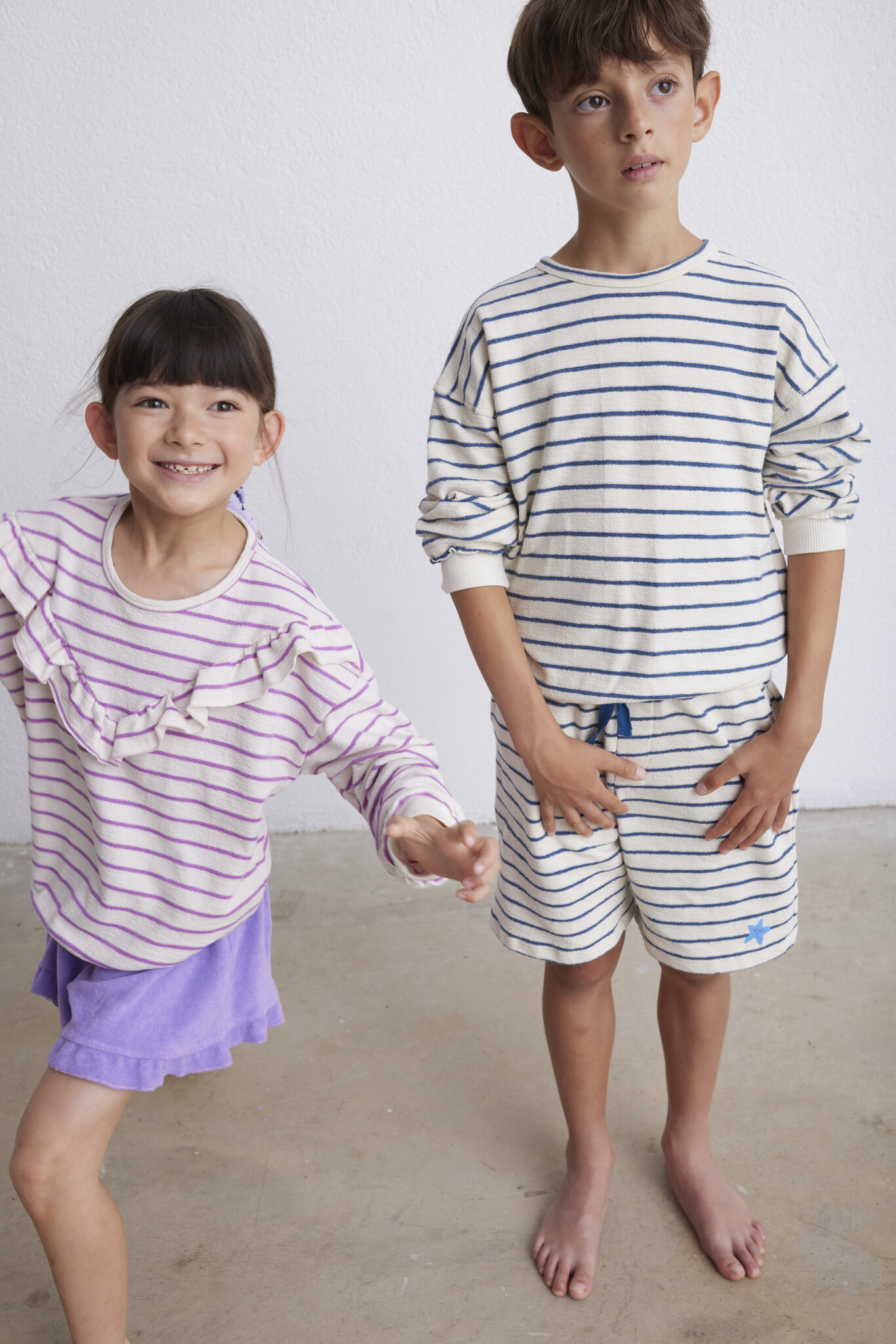 My Little Cozmo Organic Ruffle Sweatshirt | Crepe Stripe