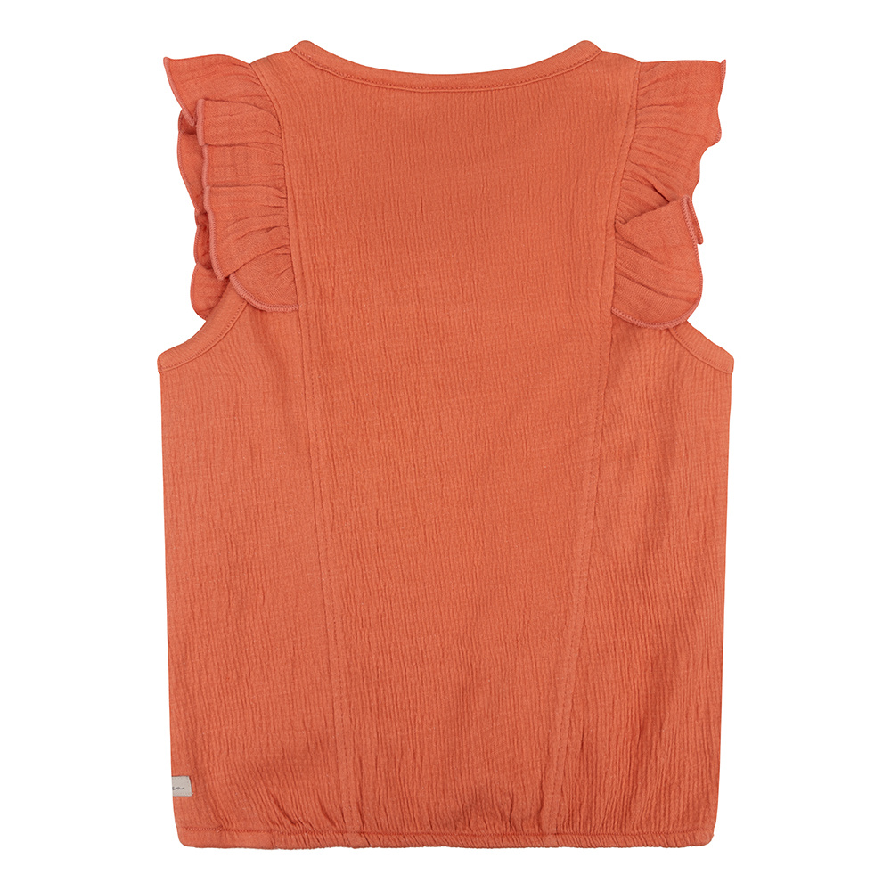 Daily Seven Singlet Ruffle Structure | Peach Melba