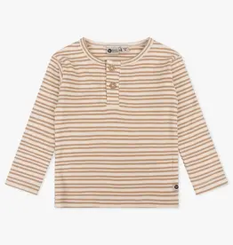 Daily Seven T-shirt Longsleev Grandad Ribe Stripe | Cream