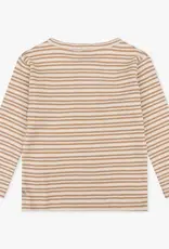 Daily Seven T-shirt Longsleev Grandad Ribe Stripe | Cream