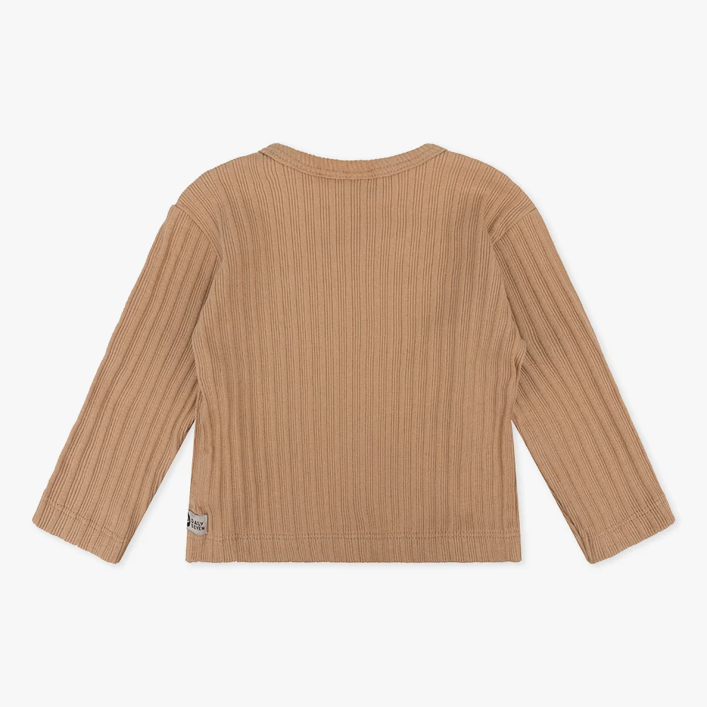 Daily Seven T-shirt longsleeve Wrap Rib | Camel Sand