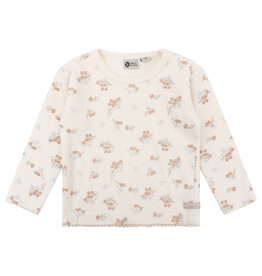 Daily Seven T-shirt Longsleeve Berry Print | Cream