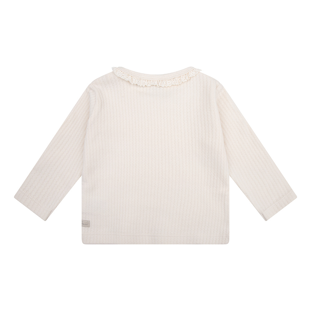 Daily Seven T-shirt Longsleeve Fancy Rib | Cream