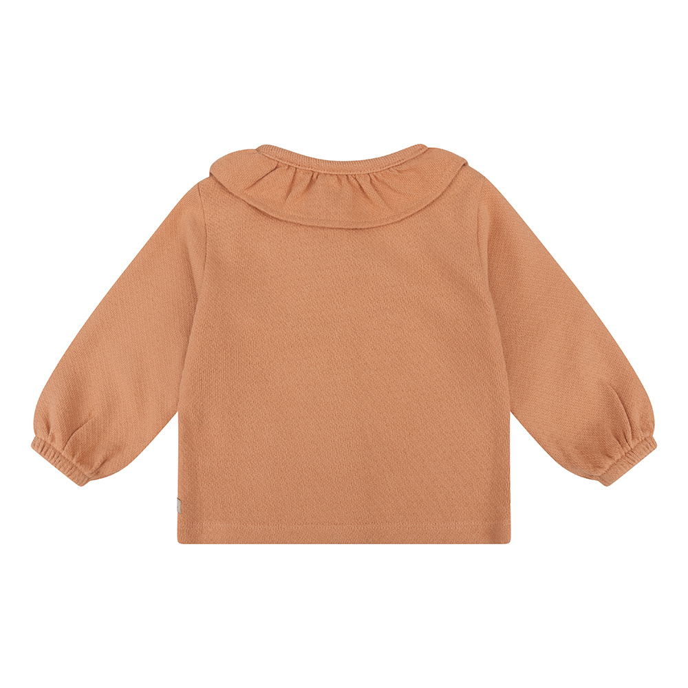 Daily Seven T-shirt Longsleeve Ruffle | Light Coral