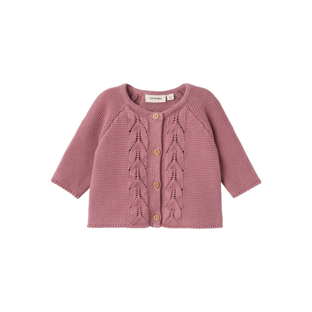 Lil Atelier Dora LS Loose Knit Card | Nostalgia Rose