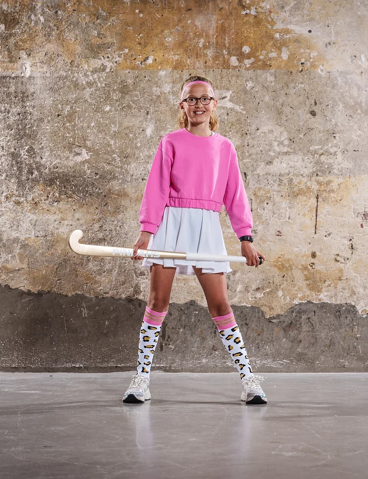 Pindahs Hockeysokken | Jasmijn Leopard Pink