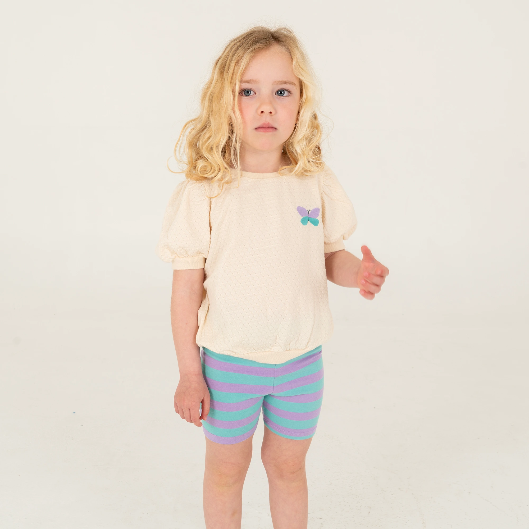 Lötie kids Textured Blouse Tee Butterfly | Off White