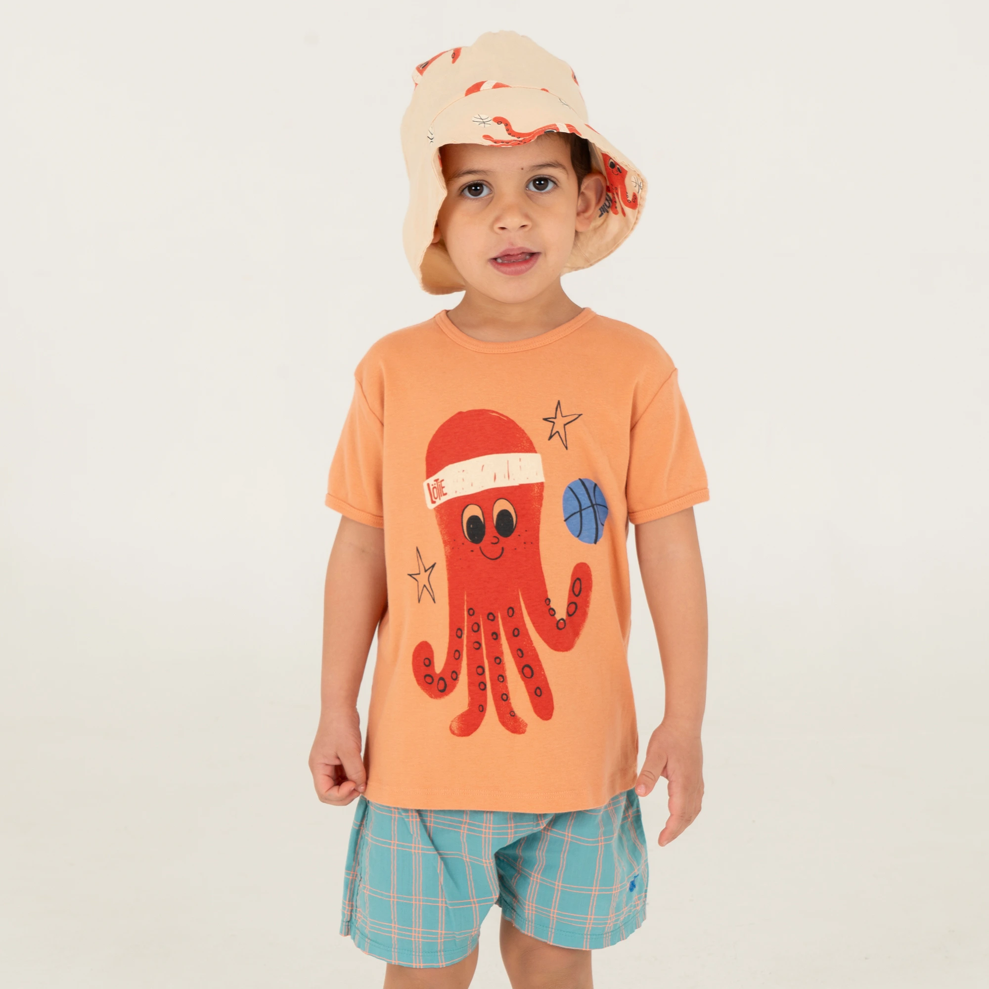 Lötie kids Retro T-shirt Octopus | Peach