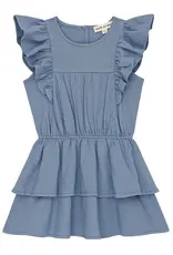 House of Jamie Sleeveless Ruffled Dress | Stone Blue