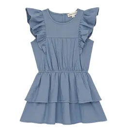 House of Jamie Sleeveless Ruffled Dress | Stone Blue