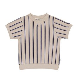 House of Jamie Ribbed Tee | Milky Blue Vertical Stripes