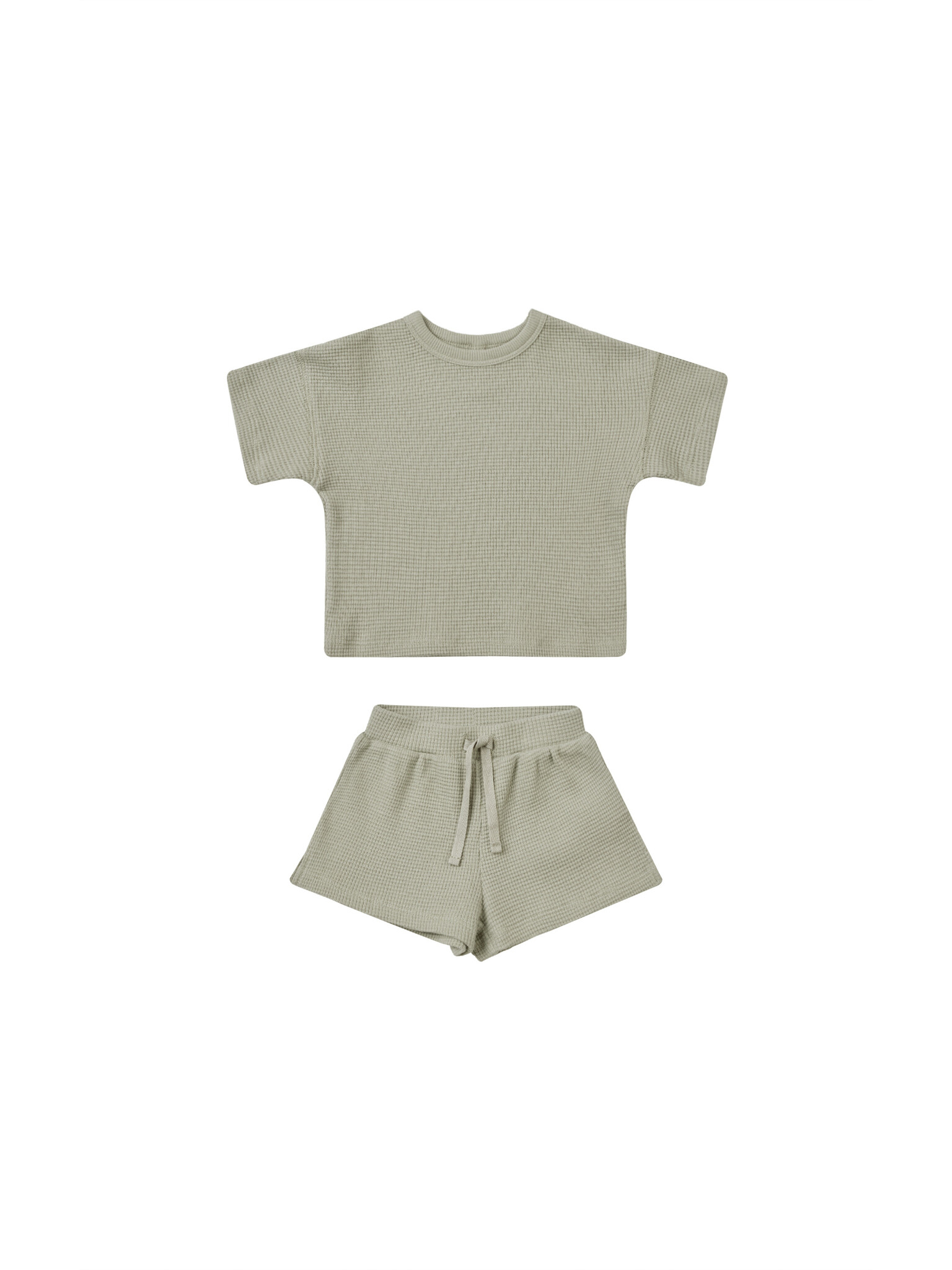 Quincy Mae Waffle set t-shirt & Short Sage