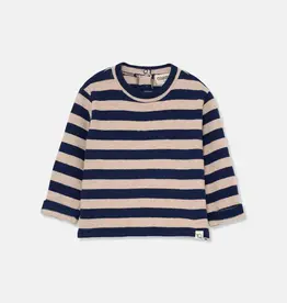 My Little Cozmo Wide Stripes Sweater | Beige/Navy