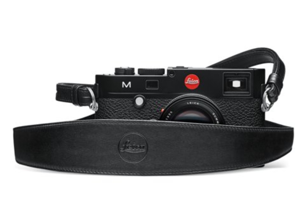 Leica Leather Strap, black with shoulder section Leica Store Manchester