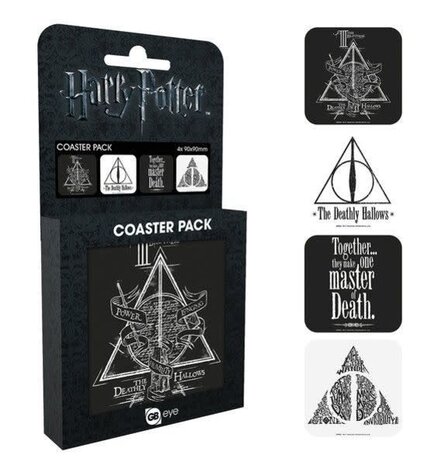 Hole In The Wall Harry Potter Deathly Hallows - Coaster Set 4 Hole In The Wall Harry Potter Deathly Hallows - Coaster Set 4