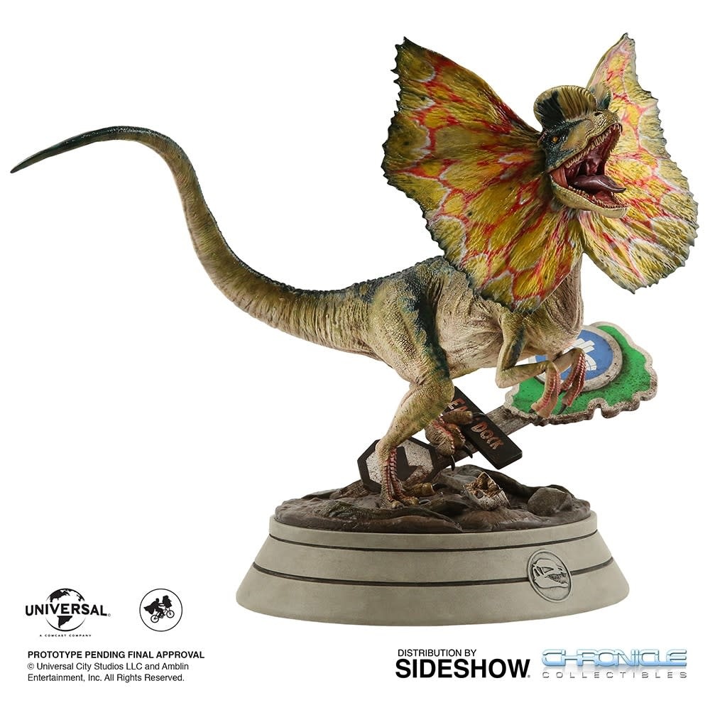 Jurassic Park Dilophosaurus 14 Scale Statue Fans