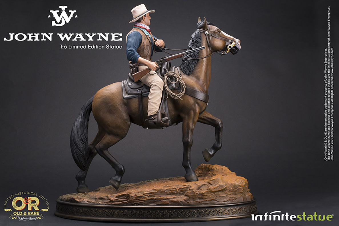 John Wayne on horse Old&rare 1/6 resin statue Fans