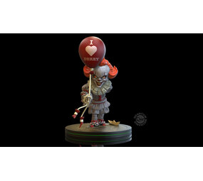 Quantum Mechanix IT: Pennywise 'I Heart Derry' Q-Fig PVC Statue Quantum Mechanix IT: Pennywise 'I Heart Derry' Q-Fig PVC Statue