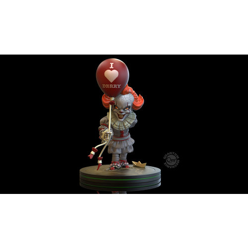 Quantum Mechanix IT: Pennywise 'I Heart Derry' Q-Fig PVC Statue Quantum Mechanix IT: Pennywise 'I Heart Derry' Q-Fig PVC Statue