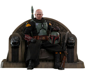 MODÈLE D'EXPOSITION : Star Wars: The Mandalorian - Boba Fett Repaint Armor and Throne 1:6 Scale Figure Set MODÈLE D'EXPOSITION : Star Wars: The Mandalorian - Boba Fett Repaint Armor and Throne 1:6 Scale Figure Set