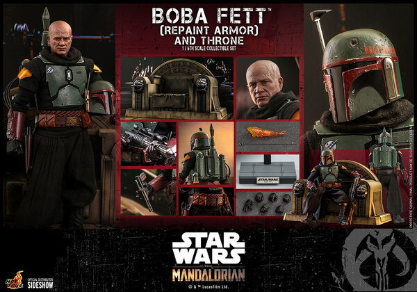 TOONMODEL: Star Wars: The Mandalorian - Boba Fett Repaint Armor and Throne 1:6 Scale Figure Set TOONMODEL: Star Wars: The Mandalorian - Boba Fett Repaint Armor and Throne 1:6 Scale Figure Set