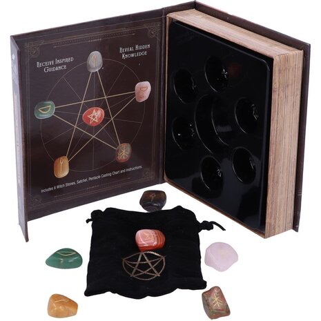 Nemesis Now Ltd Salem's Spell Kit Set of Six Witches Wellness Stones in Decorated Box Nemesis Now Ltd Salem's Spell Kit Set of Six Witches Wellness Stones in Decorated Box