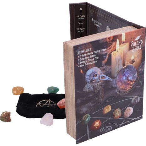 Nemesis Now Ltd Salem's Spell Kit Set of Six Witches Wellness Stones in Decorated Box Nemesis Now Ltd Salem's Spell Kit Set of Six Witches Wellness Stones in Decorated Box