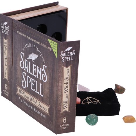 Nemesis Now Ltd Salem's Spell Kit Set of Six Witches Wellness Stones in Decorated Box Nemesis Now Ltd Salem's Spell Kit Set of Six Witches Wellness Stones in Decorated Box