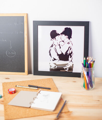 BRANDALISED Art Print: Bobbies Kissing BRANDALISED Art Print: Bobbies Kissing