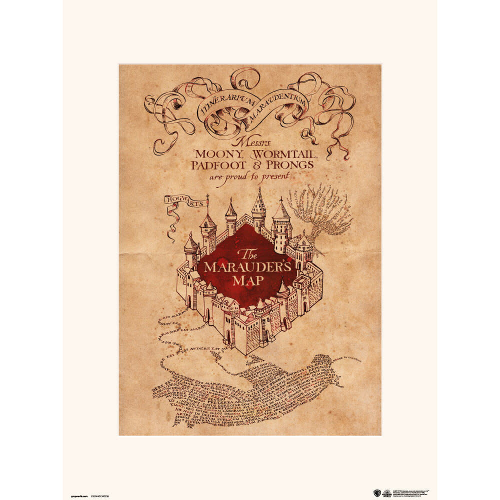 Harry Potter: The Marauders Map Print Harry Potter: The Marauders Map Print