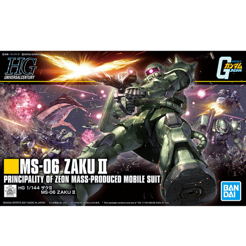 Bandai Gundam: High Grade - MS-06 Zaku II 1:144 Scale Model Kit Bandai Gundam: High Grade - MS-06 Zaku II 1:144 Scale Model Kit