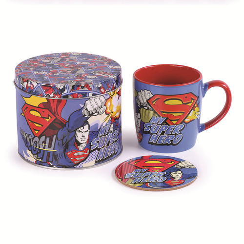 Pyramid International DC Comics: Superman "My Super Hero" Coaster + Mug Tin Box Pyramid International DC Comics: Superman "My Super Hero" Coaster + Mug Tin Box