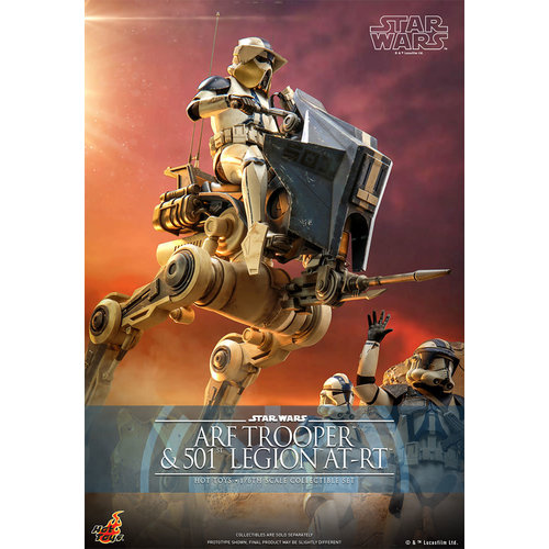 Hot toys Star Wars: The Clone Wars - ARF Trooper and 501st Legion AT-RT 1:6 Scale Figure Set Hot toys Star Wars: The Clone Wars - ARF Trooper and 501st Legion AT-RT 1:6 Scale Figure Set