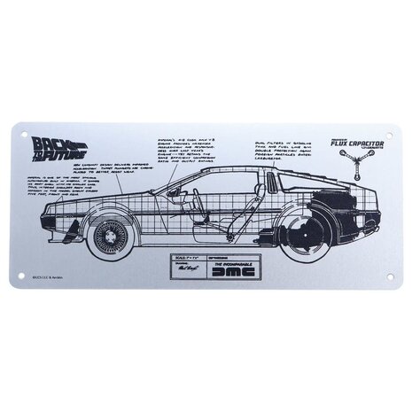 Back to the Future: DeLorean Schematic Plate Back to the Future: DeLorean Schematic Plate