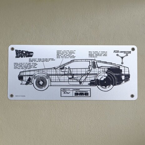 Back to the Future: DeLorean Schematic Plate Back to the Future: DeLorean Schematic Plate