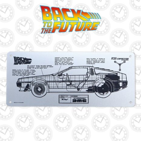 Back to the Future: DeLorean Schematic Plate Back to the Future: DeLorean Schematic Plate